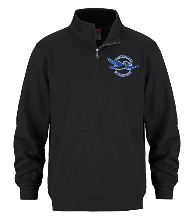 Porters Lake Elementary School - Black CSW 1/4 Zip Sweater (Left Chest)