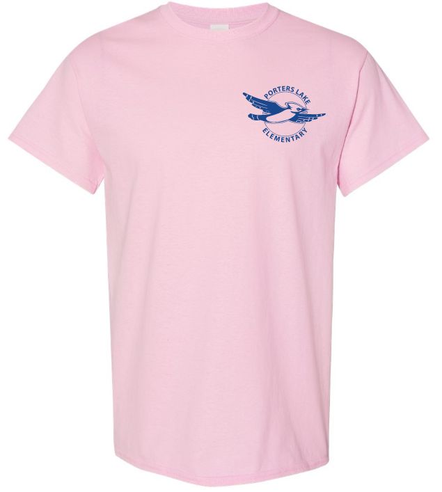 Porters Lake Elementary School - Light Pink T-Shirt (Left Chest Logo)