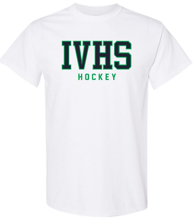 Island View High School - White IVHS Hockey T-Shirt (Full Chest)