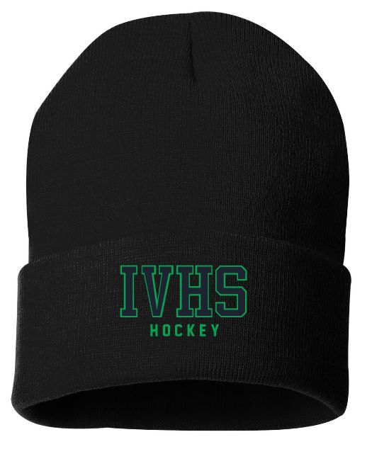 Island View High School - Black IVHS Hockey Cuff Beanie