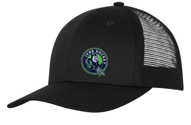 Island View High School - Black IVHS Devils Hockey Trucker Cap