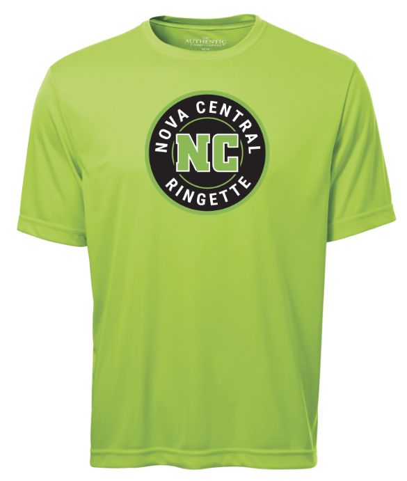 Nova Central Ringette- Lime Shock Nova Central Ringette Moist Wick T-Shirt (Full Chest)
