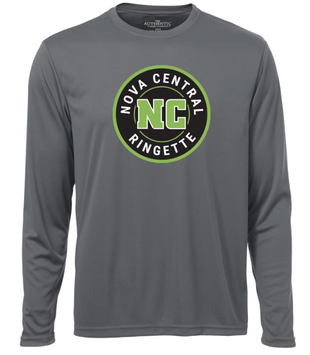 Nova Central Ringette - Coal Grey Nova Central Ringette Long Sleeve Moist Wick Shirt (Full Chest)