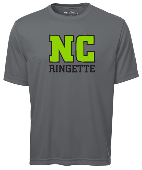 Nova Central Ringette - Coal Grey NC Ringette Moist Wick T-Shirt (Full Chest)