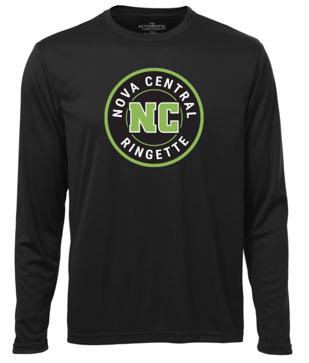 Nova Central Ringette - Black Nova Central Ringette Long Sleeve Moist Wick Shirt (Full Chest)