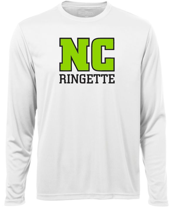Nova Central Ringette - White NC Ringette Long Sleeve Moist Wick Shirt (Full Chest)