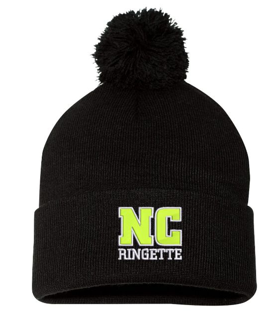 Nova Central Ringette - Black NC Ringette Pom-Pom Beanie