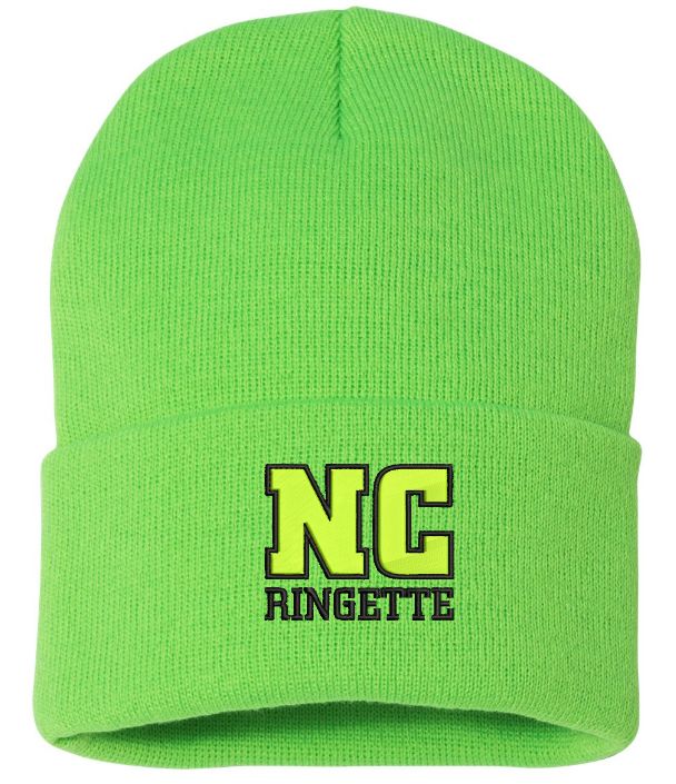 Nova Central Ringette - Lime Green NC Ringette Cuffed Beanie