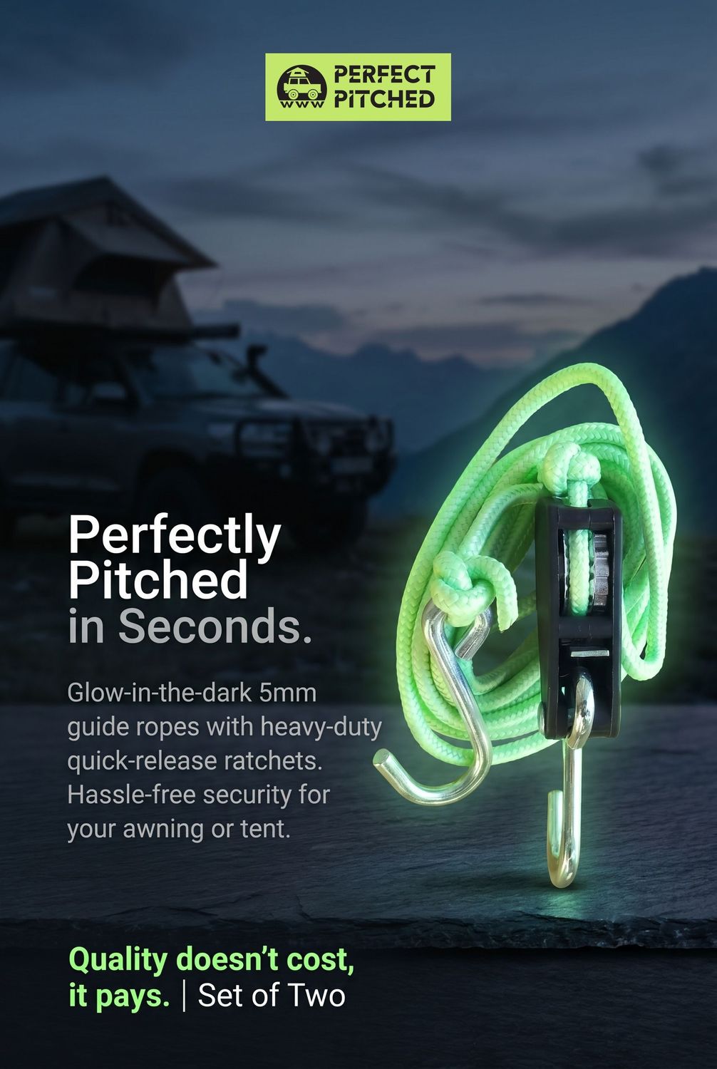 Glow in the Dark Ratchet Guide rope