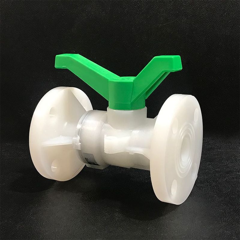 1/2" SAFI Flanged PVDF Ball Valve with FPM Seals