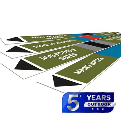 Individual Adhesive Pipe Markers for Water