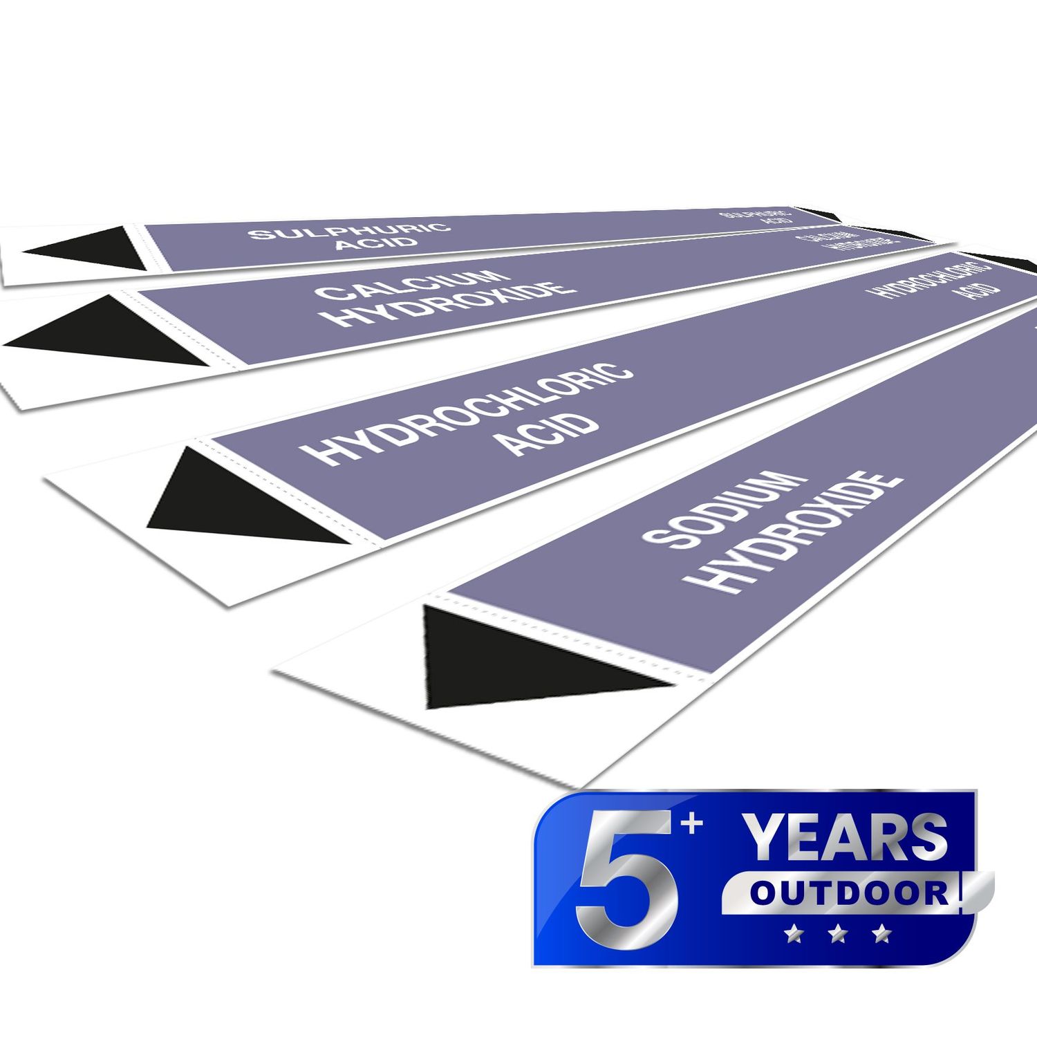 BS1710 Individual Pipe Markers for Acids & Alkalis