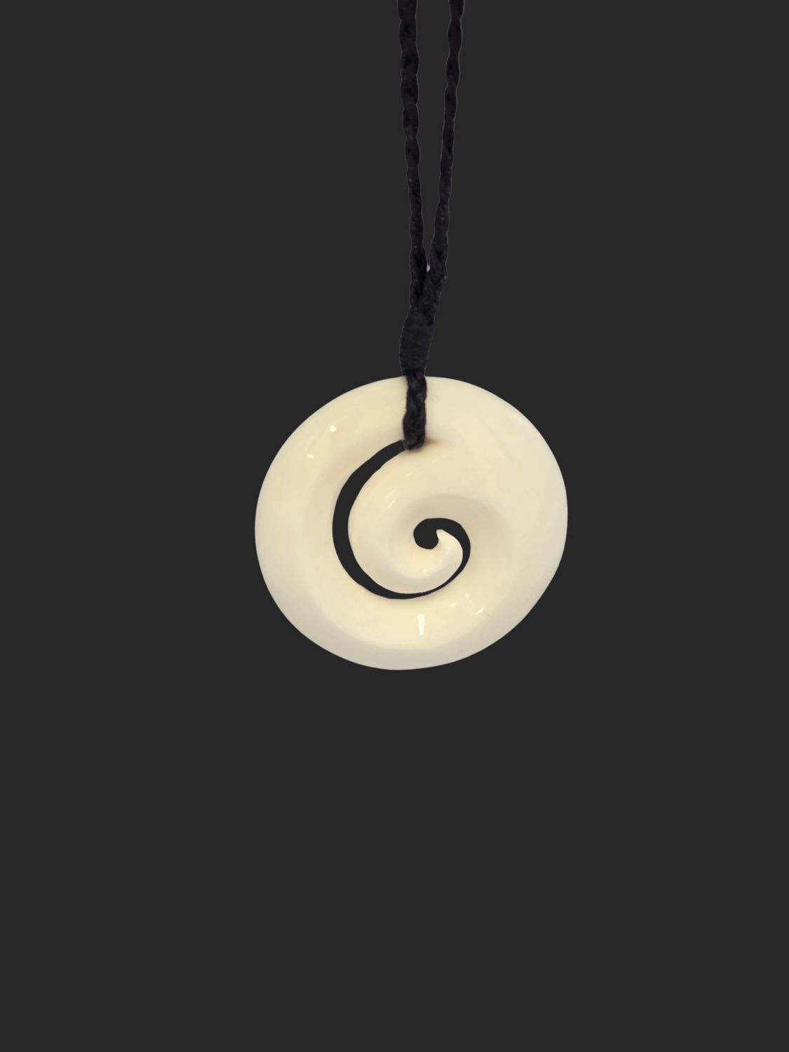 Hand Carved Bone Carving Koru - AB67