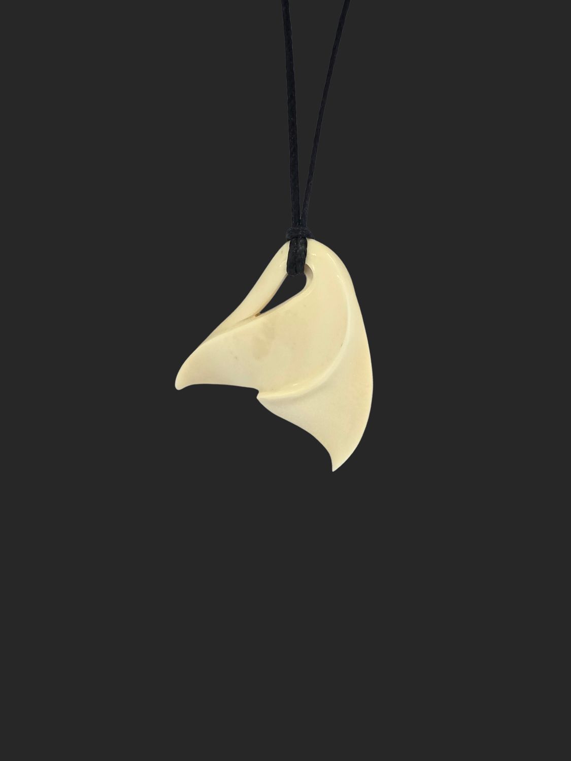 Hand Carved Bone Carving Whale Tail