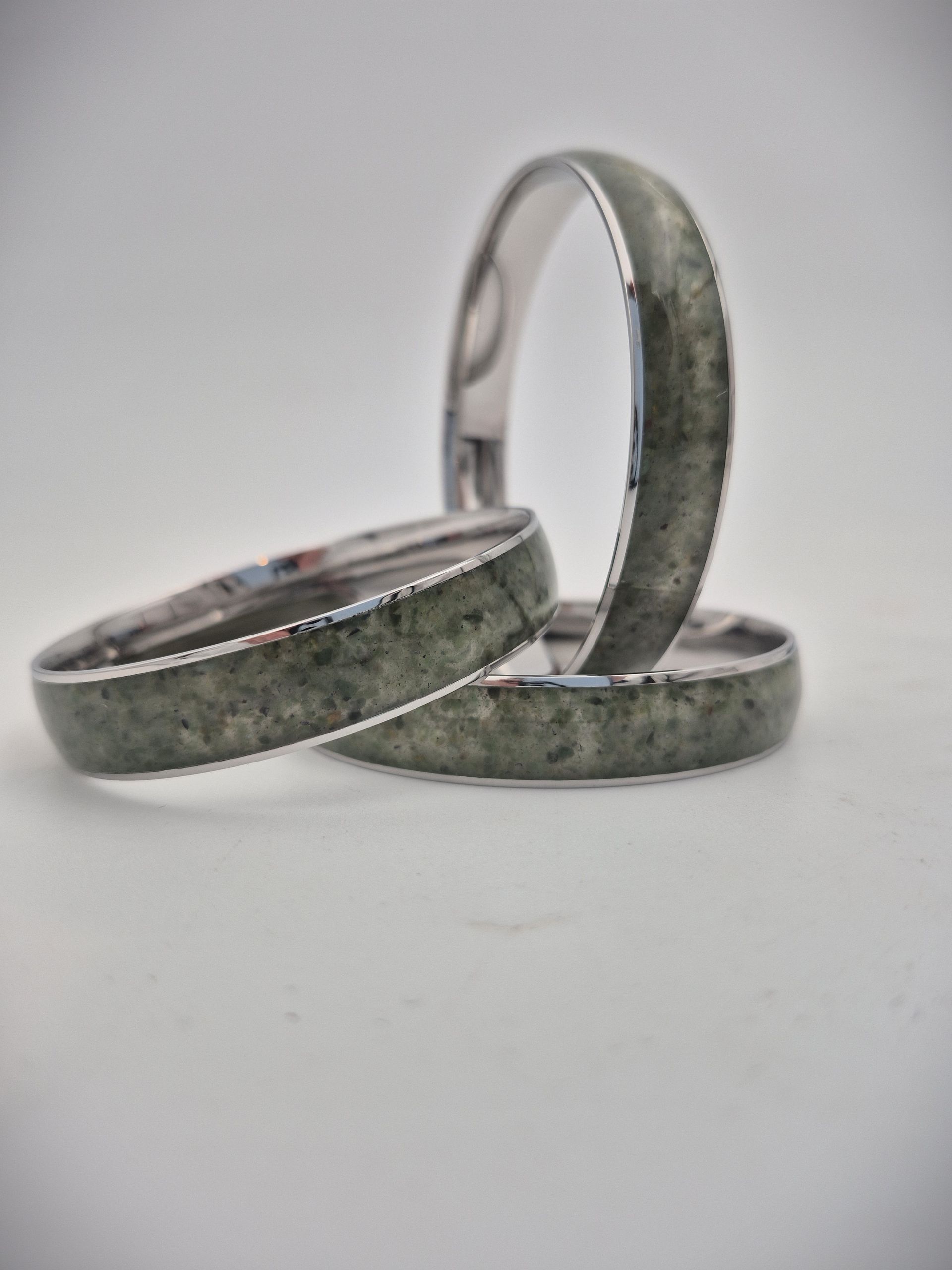 Genuine New Zealand Pounamu and Stainless Steel Bangle 12mm
