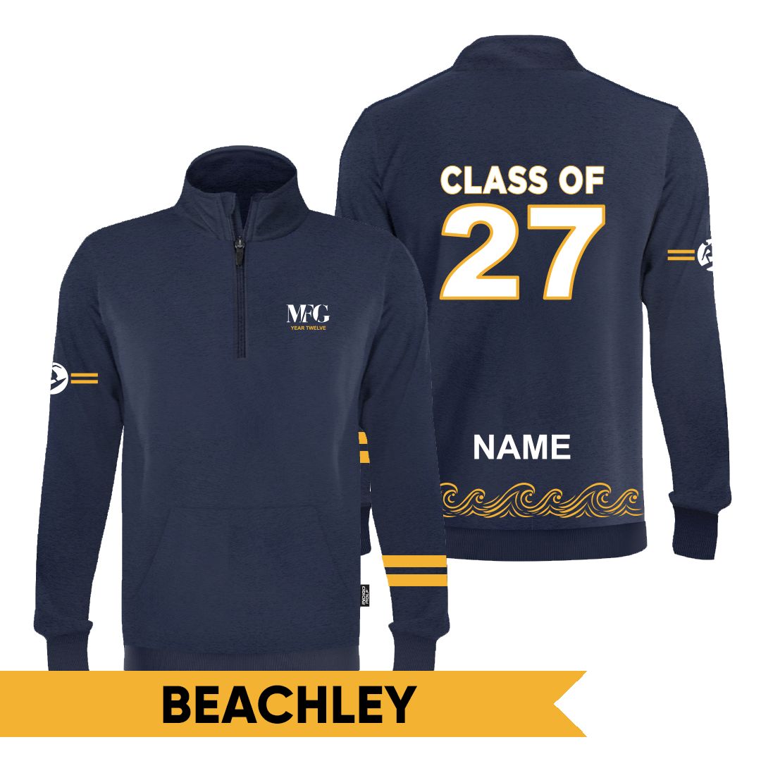 Yr 12 Quarter Zip Jumper - MFGSC BEACHLEY 2027 Yr 12 Quarter Zip Jumper - MFGSC BEACHLEY 2027