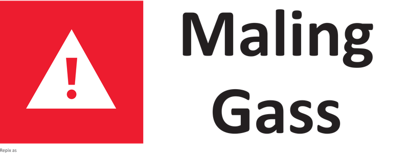 Aluskilt Maling og gass 20x50cm