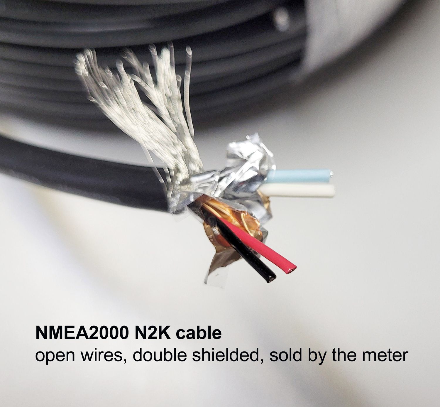 NMEA2000 Kabel Meterware, 4 Ader doppelt geschirmt N2K cable open wires