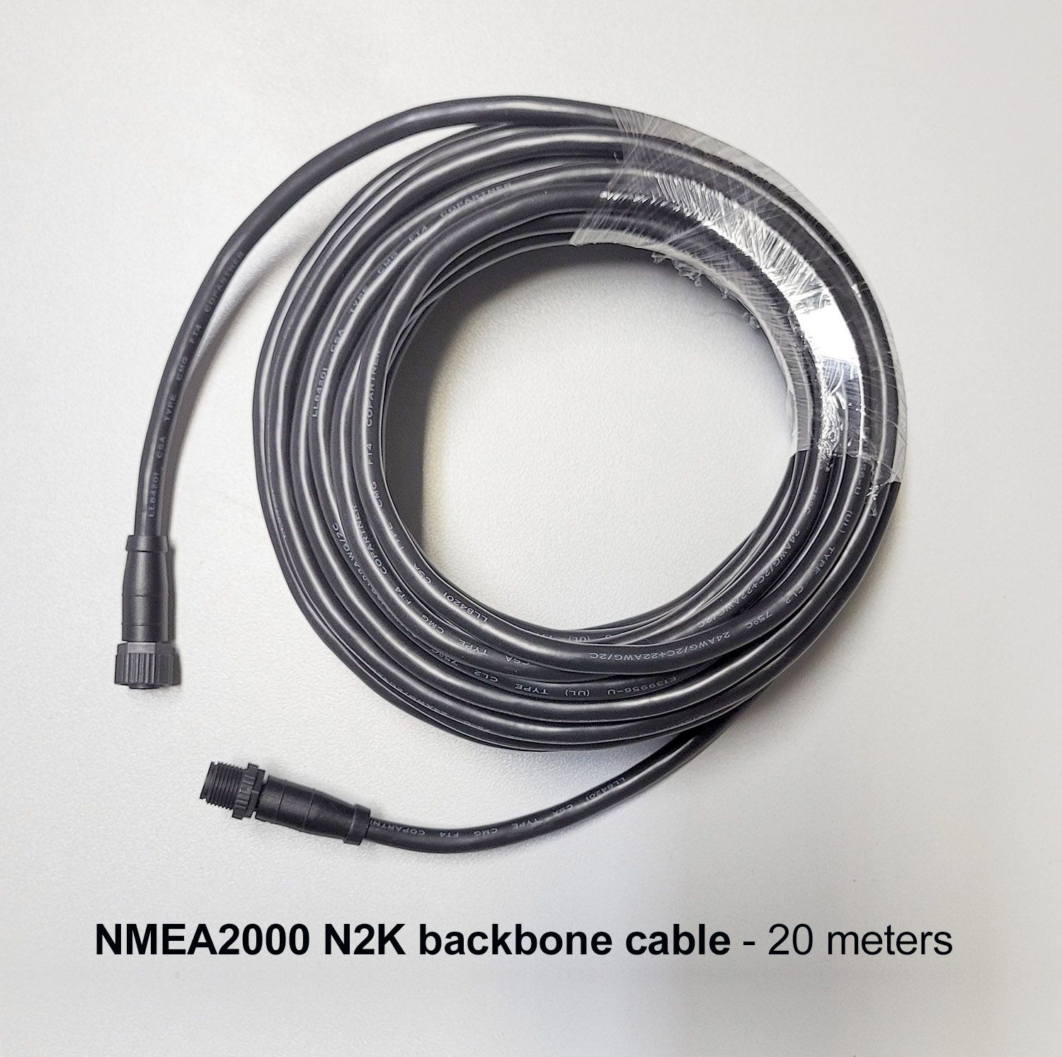 NMEA2000 N2K Verlängerungskabel 20 Meter Backbone cable 5-poliges M12 Gewinde IP67