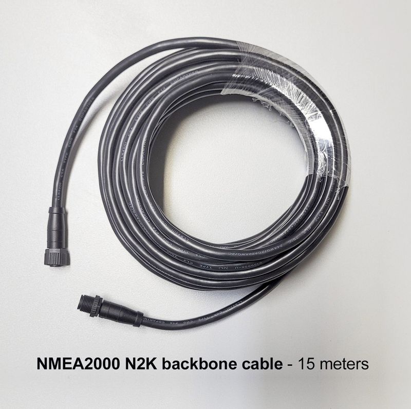 NMEA2000 N2K Verlängerungskabel 15 Meter Backbone cable 5-poliges M12 Gewinde IP67
