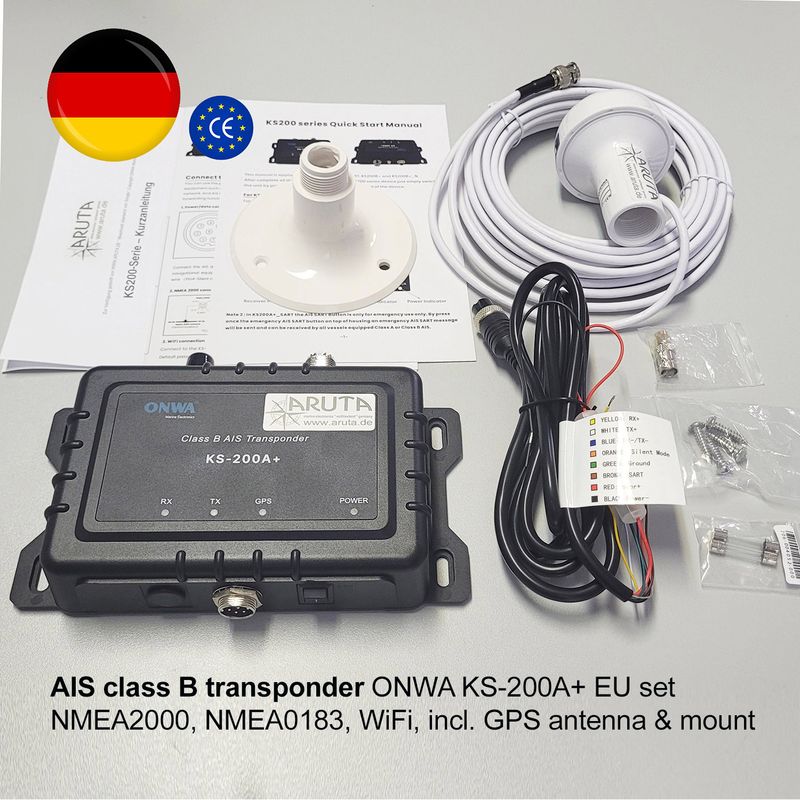 ONWA KS-200A+ EU AIS Class B Transponder Sender & Empfänger SOTDMA NMEA2000 WiFi ONWA KS-200A+ EU AIS Class B Transponder Sender & Empfänger SOTDMA NMEA2000 WiFi