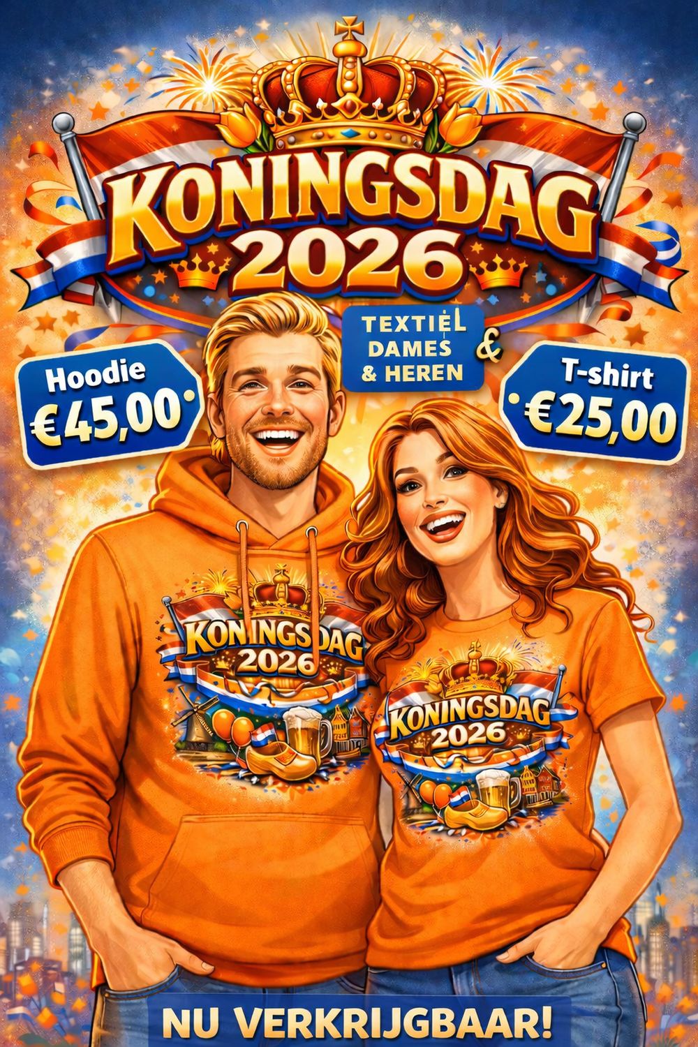 Bestel nu jouw Koningsdag 2026 Hoodie of T-shirt