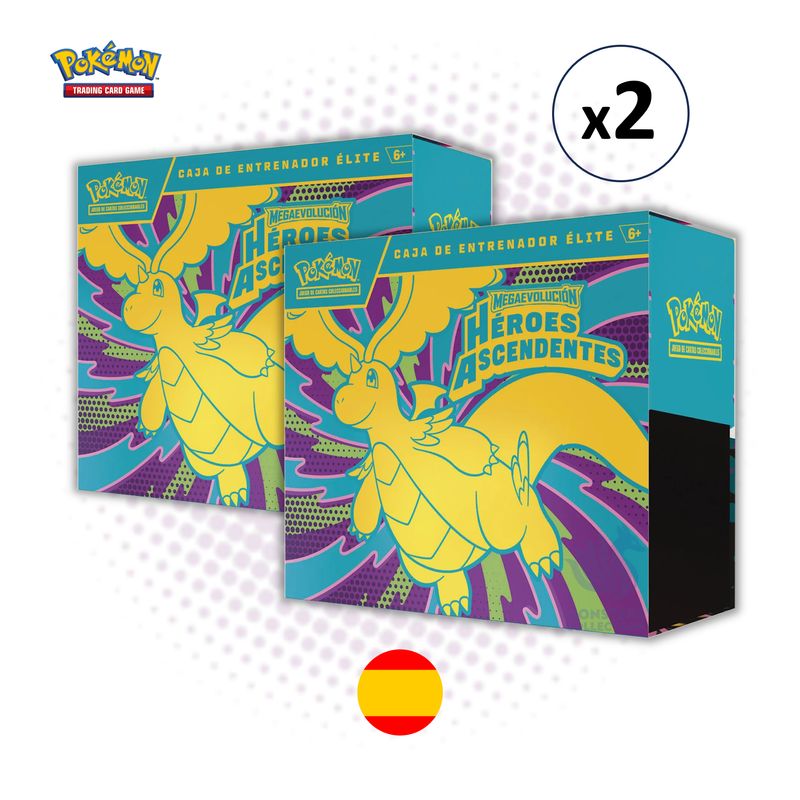 2x ETB Elite Trainer Box Heroes Ascendentes (en Español) - TCG Pokemon Mega Evolución