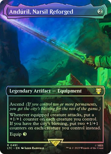 Magic the Gathering Anduril, Narsil Reforged Foil The Lord of the Rings Commander Festival