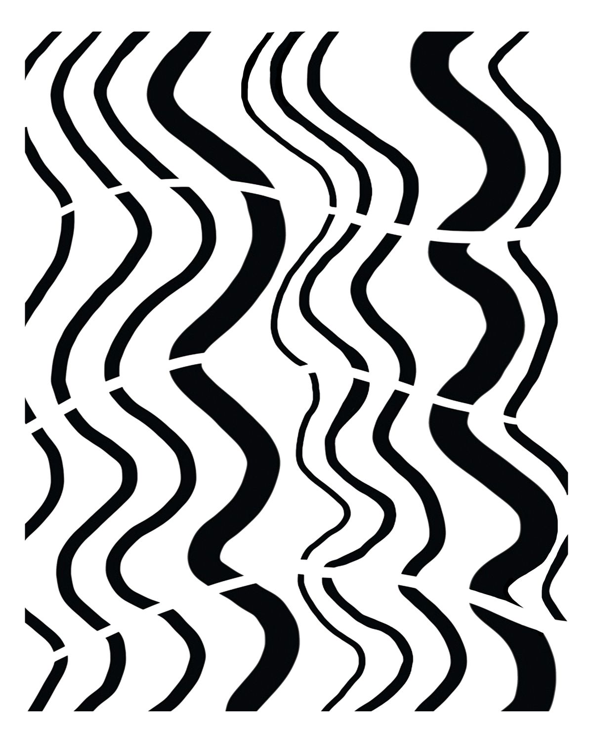 Playful Patterns Curves stencil 8x10