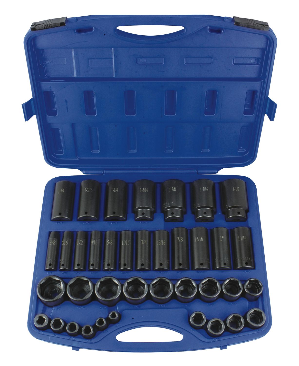TSI338SS - 38 Piece 1/2" Drive SAE Power Socket Super Set, 6 Point