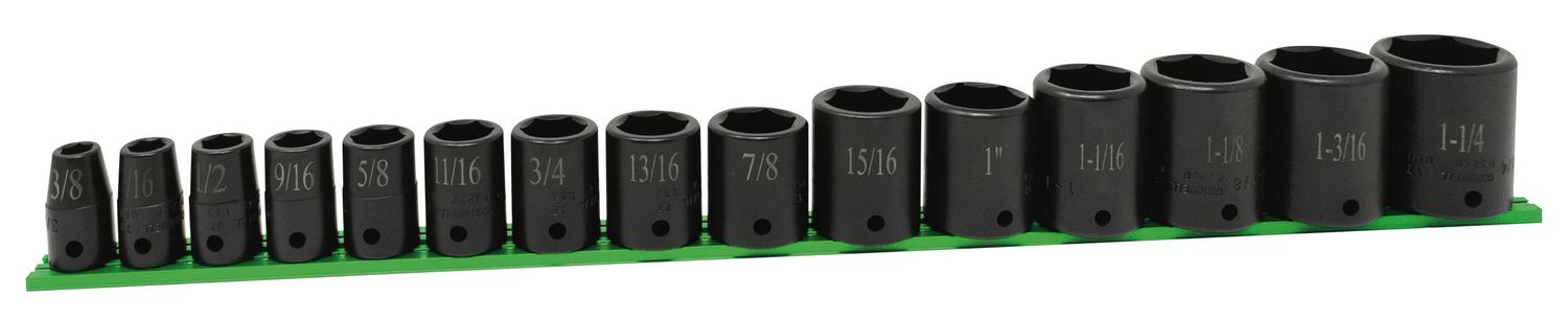 STI3215SP - 15 Piece 1/2" Drive SAE Power Socket Set, 6 Point