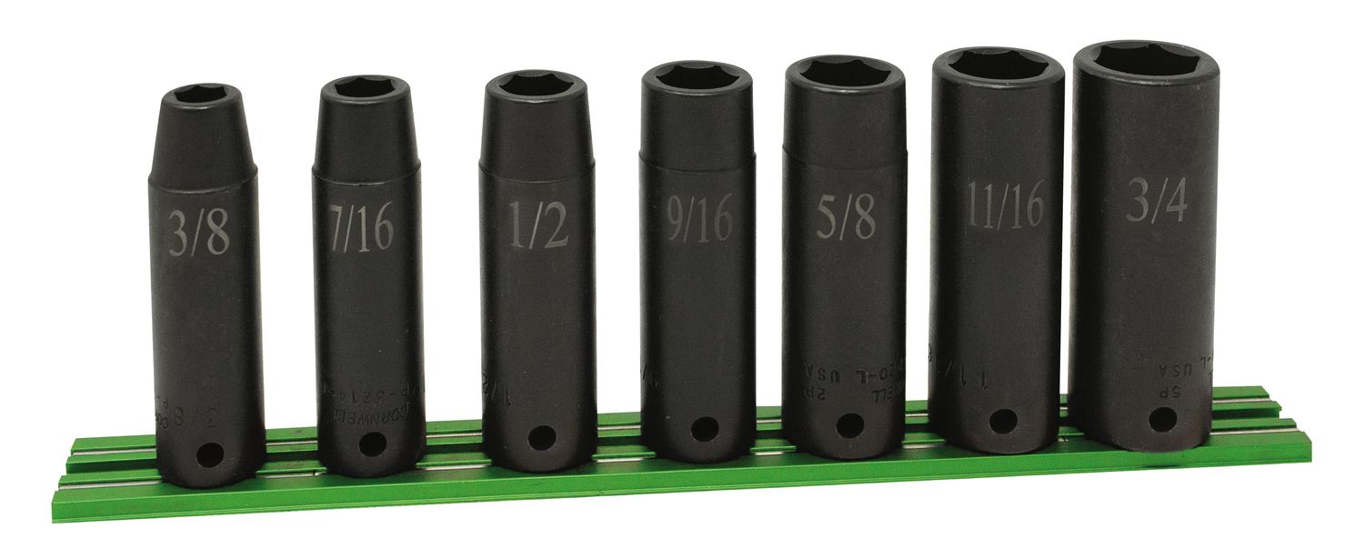 STI327LSP - 7 Piece 1/2" Drive SAE Deep Power Socket Set, 6 Point