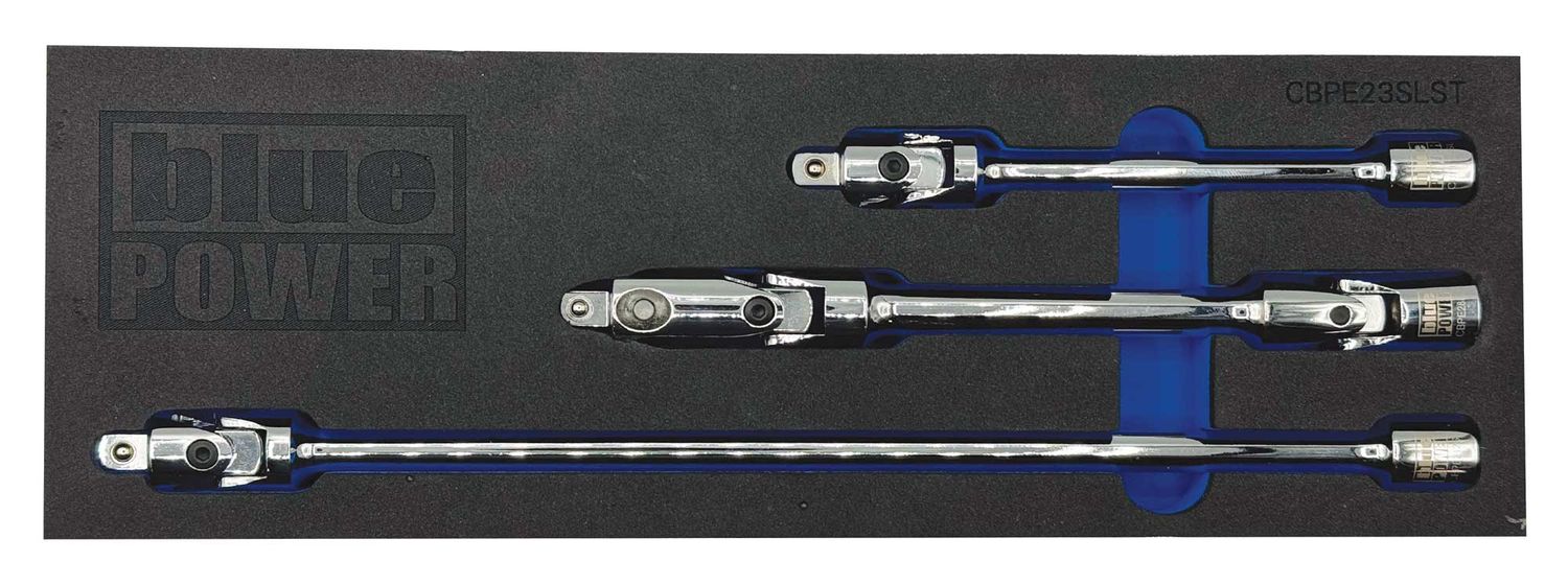 CBPE23SLST - 3 Piece 3/8" Drive bluePOWER® Spring Loaded Extension Set (6", 8" &amp; 12")