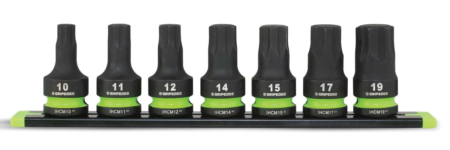 GEIHCM7S - 7 Piece 1/2" Drive Short Metric Impact RPT Hex Driver Set