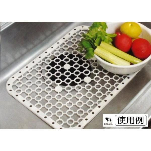 Sink Draining Rack “Nagashi Sunoko” (White) 39.5×29.5×0.8cm (Made in Japan)