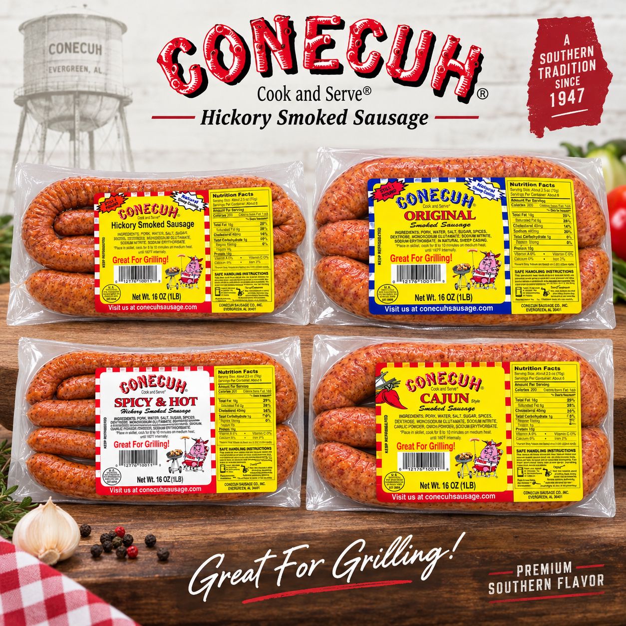 Conecuh Smoked Sausage, 16oz