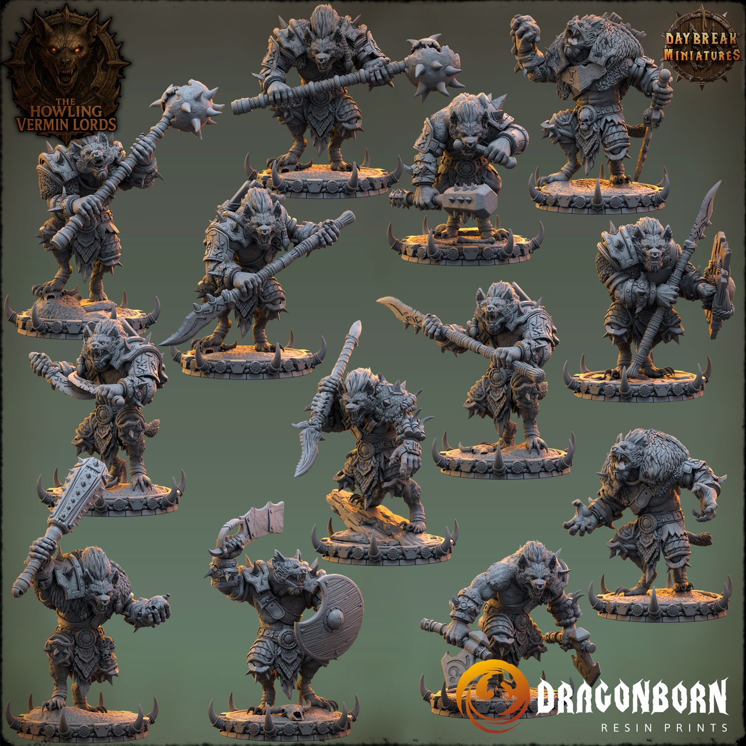 The Howling Vermin Lords - Gnoll Warriors DnD RPG Wargaming Miniatures