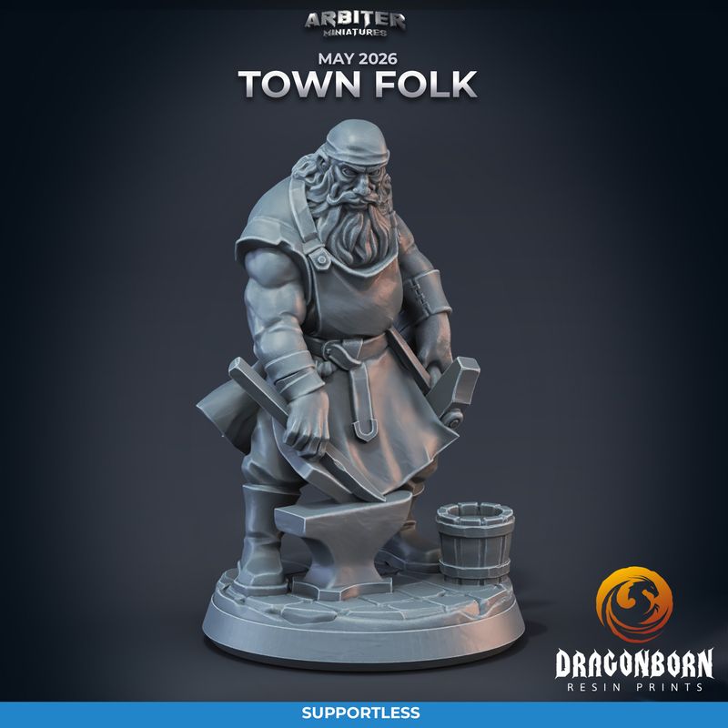 Blacksmith 01 [26/05] - DnD RPG Wargaming Miniatures - supportless version