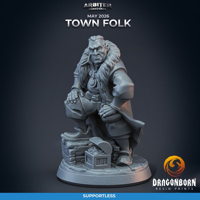 Merchant 01 [26/05] - DnD RPG Wargaming Miniatures - supportless version