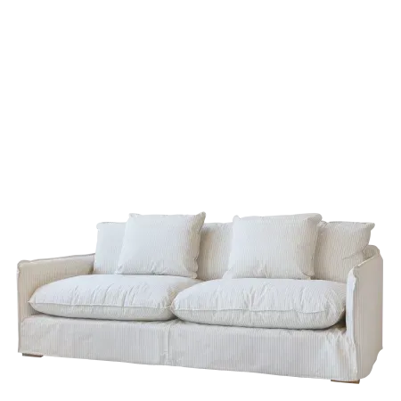 Marseilles Linen Cream & Latte Stripe Finish Large Sofa Marseilles Linen Cream & Latte Stripe Finish Large Sofa