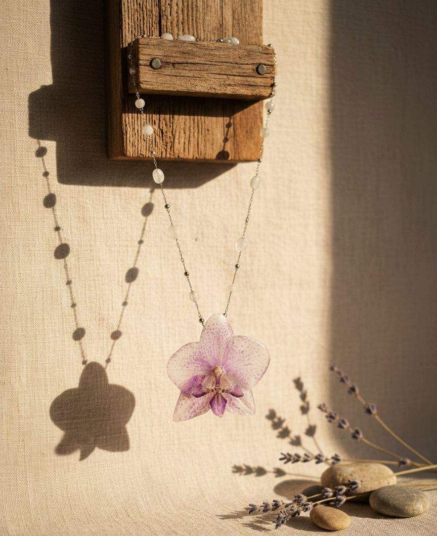 Collar orquídea rosada