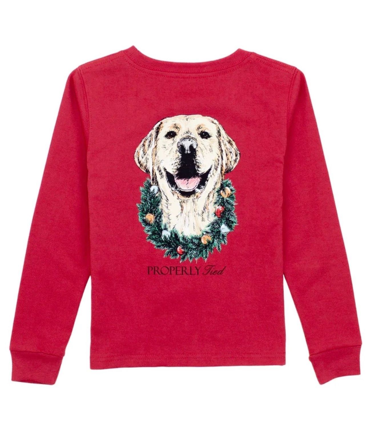 Boys Deck The Paw Cabernet Long Sleeve