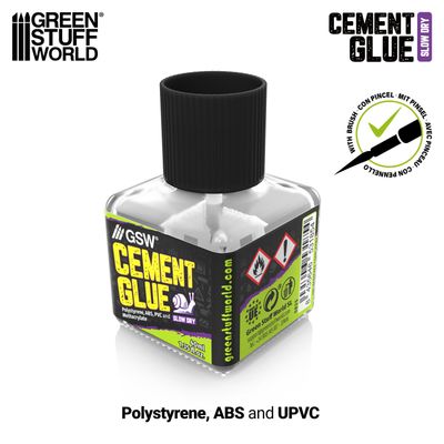 Langsam trocknender Kunststoffkleber mit Pinsel 40ml Cement Glue Slow Dry - Greenstuff World