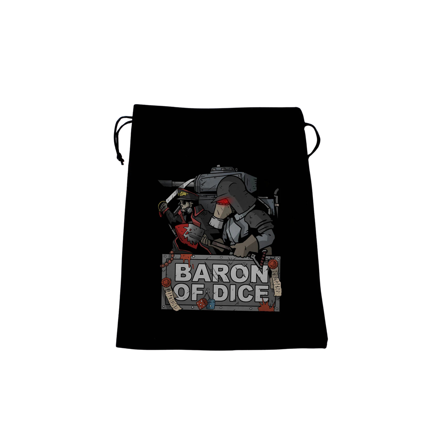 Premium Black Dice Bag - Shovels of War - Baron of Dice