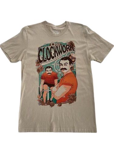 Liix T-Shirt "Clockwork Moustache Ride" Men, beige