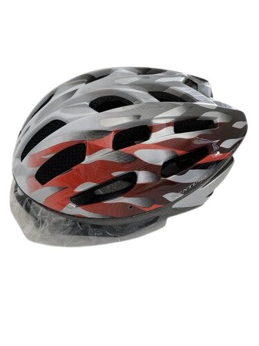 Ventura Fahrradhelm / Sporthelm, silber/ weiß/ rot, Gr. L