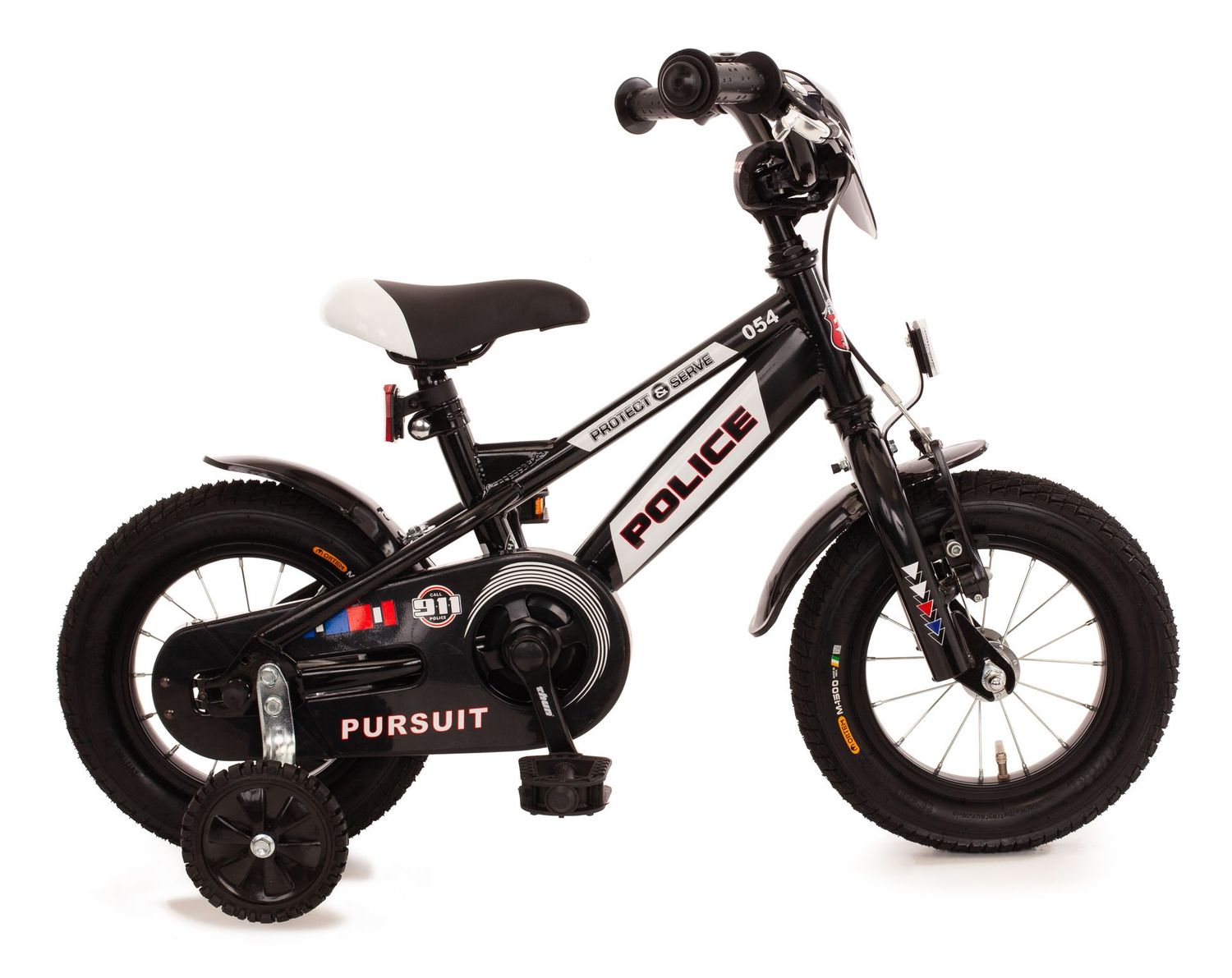 12" Kinderfahrrad Bachtenkirch "New POLICE",schwarz/weiß (B-Ware)