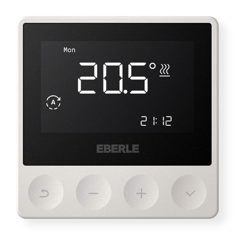 Eberle Aufputz-Uhrenthermostat als Raum-/ Fußbodenregler, Wochenprogramm, 5…30 C, 10…40 C (Boden) Eberle Aufputz-Uhrenthermostat als Raum-/ Fußbodenregler, Wochenprogramm, 5…30 C, 10…40 C (Boden)