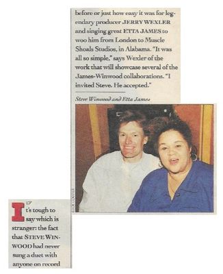 Winwood, Steve--Etta James / Muscle Shoals, AL / 1992