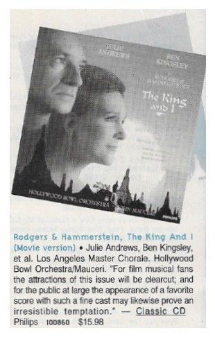 Andrews, Julie--Ben Kingsley / Rodgers + Hammerstein: The King and I / 1992
